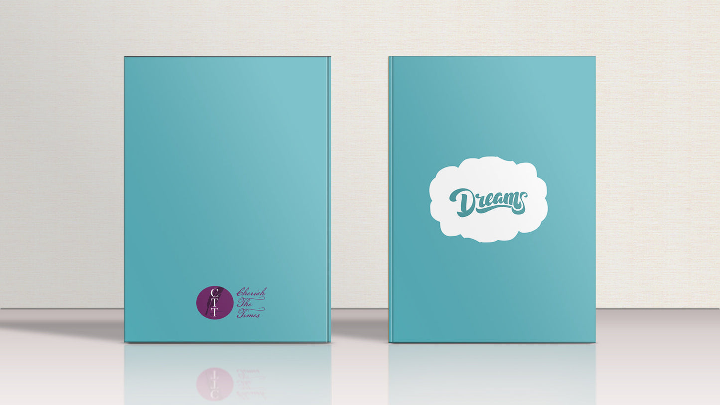 Light Blue paperback notebook front and back view