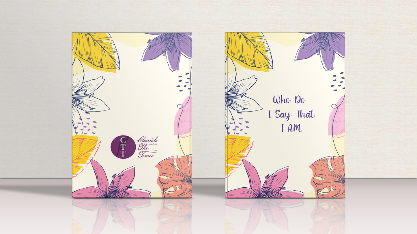 Multicolored paperback notebook front and back view