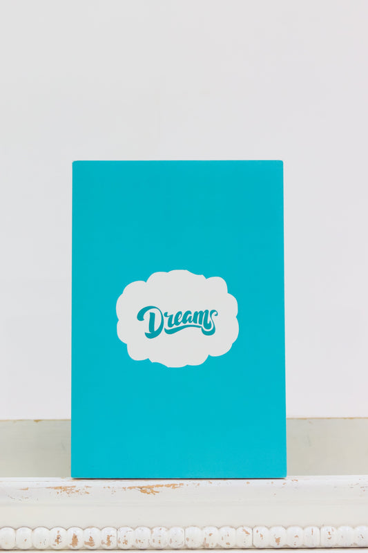 Light blue paperback notebook front cover