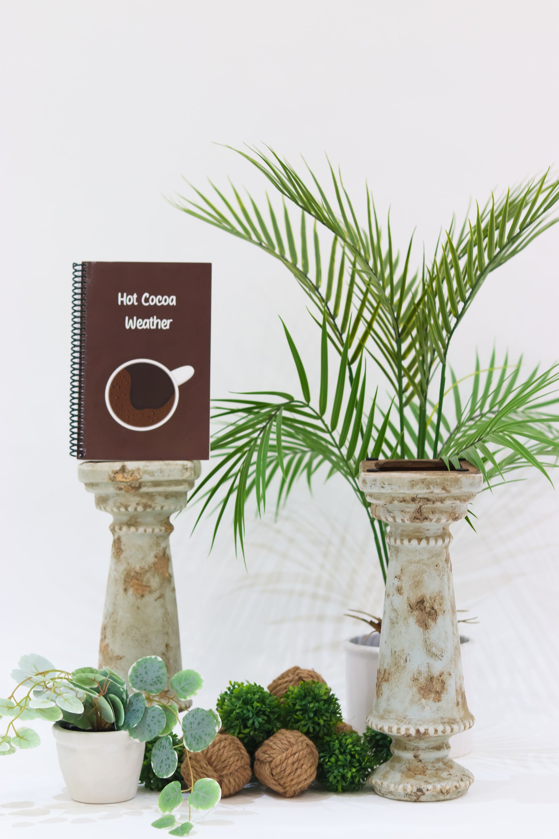 Brown spiral coiled notebook displayed